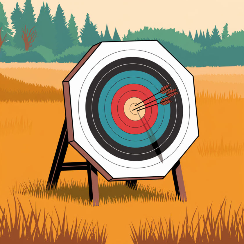 Target with arrows hitting bullseye