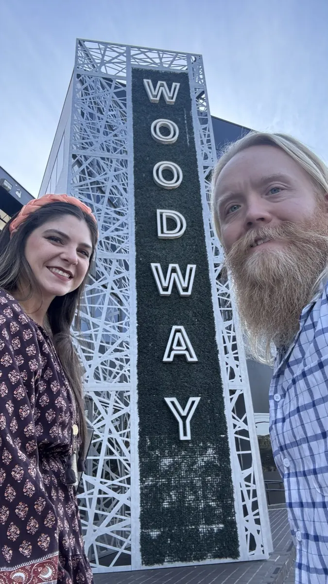 Cody and Elaine visiting a client location
